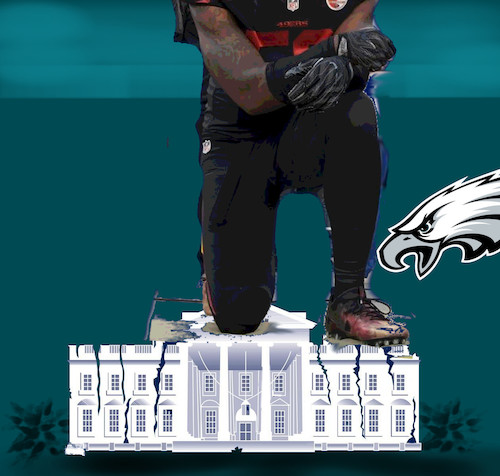 Cartoon: Philadelphia Eagles (medium) by ab tagged nfl,football,player,black,president,us,superbowl,winner