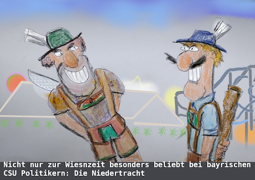 Cartoon: stil (medium) by ab tagged bayern,oktoberfest,mode,tracht,politiker,gesinnung,mp,söder,partei