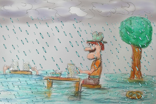 Cartoon: tief (medium) by ab tagged regen,unwetter,bayern,bier,natur