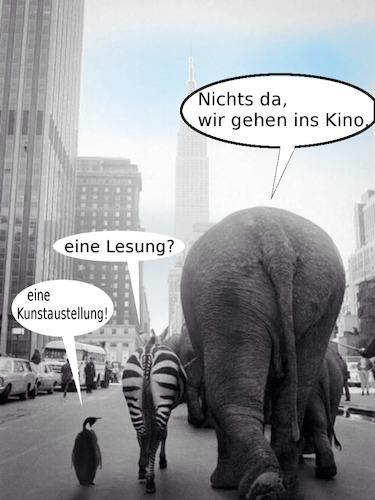 Cartoon: tierisches wochenende (medium) by ab tagged kunst,stadt,tier,unterhaltung