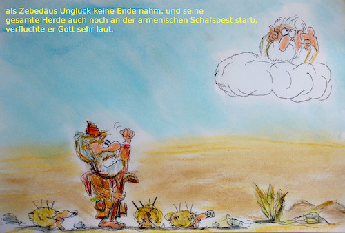 Cartoon: unbekannte bibelstellen (medium) by ab tagged bibel,glaube,gott,zeichen,tiere