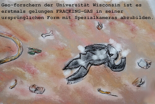 Cartoon: welt der wissenschaft (medium) by ab tagged forschung,energie,erde,boden,gas