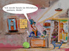 Cartoon: bei nostradamus s zuhause (small) by ab tagged nostradamus,seher,wohnung,frau,küche,essen