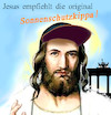 Cartoon: berliner sommer (small) by ab tagged berlin,kippa,jesus,jude,sommer,kopfbedeckung