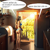 Cartoon: der kluge mann (small) by ab tagged deutschland,sommer,sommeranfang,hitze,hitzewelle,wetter,heiß,kühlung,kühlschrank,frau,mann