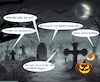 geisterstunde (small) Cartoon: geisterstunde (small) by ab tagged herbst,halloween,zeit,uhr,umstellung,freidhof,geister,tot