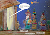 Cartoon: heilige drei könige (small) by ab tagged weihnachten,geburt,kind,jesu,krippe,kinder,könige,gaben,morgrnland,geschenke,medizin,medikamente,deutschland,mangel