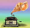 Cartoon: naturesound (small) by ab tagged grammophon,shell,triton,sea,music,sound
