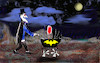 Cartoon: nightwalk (small) by ab tagged night,vampire,dad,baby,little