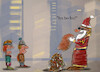 Cartoon: santa in town (small) by ab tagged xmas,santa,work,blind,inklusion,children