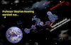 Cartoon: science news (small) by ab tagged stephen,hawking,science,erde,mars,planet,flucht,weltall