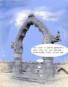 Cartoon: think big (small) by ab tagged mann,indien,haus,bau,stein,tür,arbeit