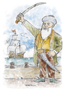 Cartoon: Turgut Reis-Dragut (small) by Tufan Selcuk tagged sailor,seaman,mariner,commander,navy