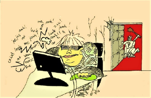 Cartoon: moderne Menschen (medium) by le_pi tagged mensch,zu,sein