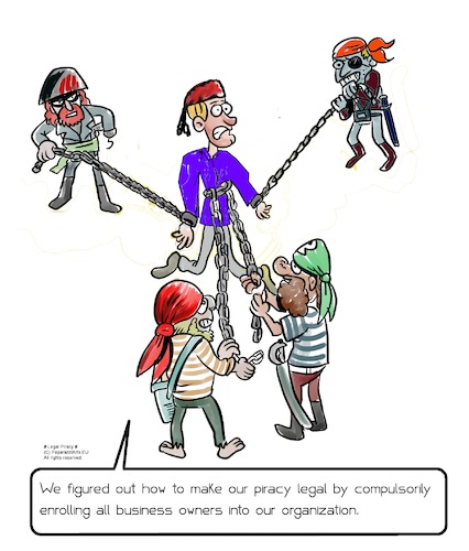 Cartoon: Legal Piracy (medium) by paparazziarts tagged legal,piracy,compulsory,enrollment