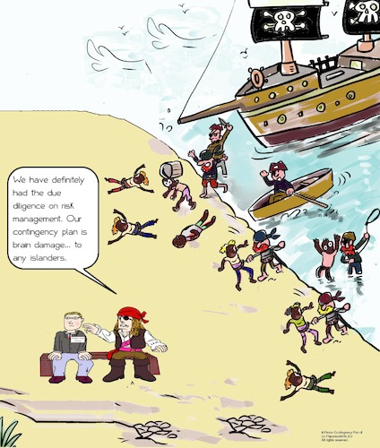 Cartoon: Pirate Contingency Plan (medium) by paparazziarts tagged contingency,plan,risk,management,mitigation,piracy,brain,damage