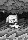 Cartoon: Buenas noticias (small) by Romero tagged caricatura,carton,arte,dibujo,politica,politics,tv,television,tormenta