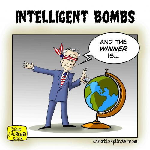 Cartoon: Intelligent Bombs (medium) by Giulio Laurenzi tagged politics,war,bush