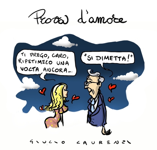 Cartoon: Prova damore (medium) by Giulio Laurenzi tagged amore
