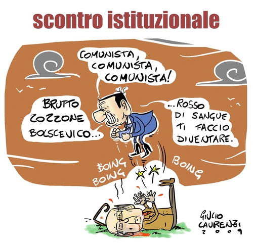Cartoon: Scontro Istituzionale (medium) by Giulio Laurenzi tagged scontro,istituzionale