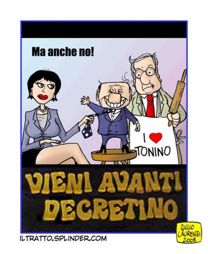 Cartoon: Vieni avanti decretino (medium) by Giulio Laurenzi tagged politics
