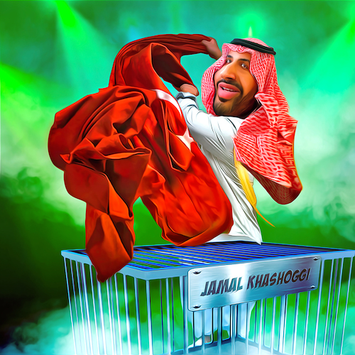 Cartoon: Mohammed Sim Salabim (medium) by Bart van Leeuwen tagged jamal,khashoggi,saudi,arabia,mohammed,bin,salman