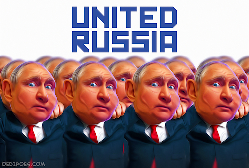 Cartoon: United Russia (medium) by Bart van Leeuwen tagged united,russia,vladimir,putin,parliamentary,election,corruption