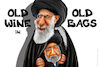 Cartoon: Old Wine in Old Bags (small) by Bart van Leeuwen tagged ibrahim,raisi,iran,president,ali,khamenei,protege,old,wine,bags
