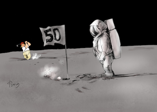 Cartoon: 50 Jahre Mondlandung (medium) by Paolo Calleri tagged usa,welt,mond,all,raumfahrt,nasa,mondlandung,jubilaeum,praesident,trump,apollo,mission,wuerdigung,feier,golf,ressort,karikatur,cartoon,paolo,calleri,usa,welt,mond,all,raumfahrt,nasa,mondlandung,jubilaeum,praesident,trump,apollo,mission,wuerdigung,feier,golf,ressort,karikatur,cartoon,paolo,calleri