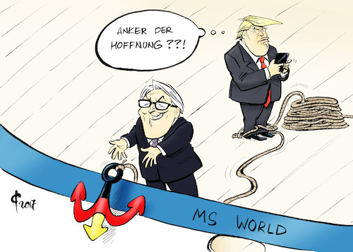 Cartoon: Anker der Hoffnung (medium) by Paolo Calleri tagged deutschland,bundesrepublik,bundespraesidentenwahl,wahl,bundesversammlung,bunderpraesident,frank,walter,steinmeier,rede,anker,hoffnung,welt,mut,usa,donald,trump,populismus,karikatur,cartoon,paolo,calleri,deutschland,bundesrepublik,bundespraesidentenwahl,wahl,bundesversammlung,bunderpraesident,frank,walter,steinmeier,rede,anker,hoffnung,welt,mut,usa,donald,trump,populismus,karikatur,cartoon,paolo,calleri