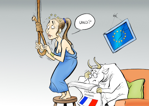 Cartoon: Frankreich-Stichwahl (medium) by Paolo Calleri tagged eu,europa,frankreich,präsidentschaft,präsidentschaftswahl,stichwahl,le,pen,macron,rechtspopulismus,wirtschaft,zusammenhalt,einheit,protektionismus,frexit,werte,abschottung,freiheit,karikatur,cartoon,paolo,calleri,eu,europa,frankreich,präsidentschaft,präsidentschaftswahl,stichwahl,le,pen,macron,rechtspopulismus,wirtschaft,zusammenhalt,einheit,protektionismus,frexit,werte,abschottung,freiheit,karikatur,cartoon,paolo,calleri