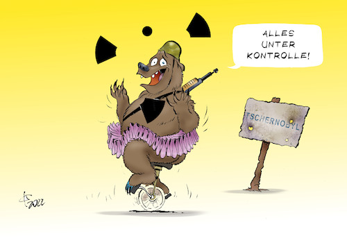 Cartoon: Gefährliches Spiel (medium) by Paolo Calleri tagged ukraine,tschernobyl,kernreaktor,kaempfe,militaer,russland,energie,gefahr,gesundheit,umwelt,krieg,karikatur,cartoon,paolo,calleri,ukraine,tschernobyl,kernreaktor,kaempfe,militaer,russland,energie,gefahr,gesundheit,umwelt,krieg,karikatur,cartoon,paolo,calleri