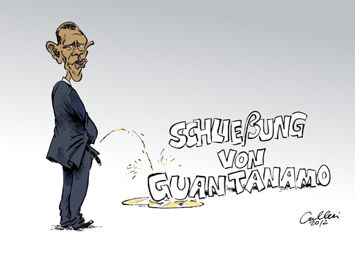 Cartoon: Noch ein Wildpinkler (medium) by Paolo Calleri tagged marines,us,urinieren,taliban,afghanistan,leichenschändung,video,terrorkampf,terrorismus,folter,militärprozesse,aufgabe,wahlversprechen,schließung,jahre,zehn,kuba,guantanamo,militärlager,obama,barack,präsident,usa,usa,präsident,obama,militärlager,guantanamo,schließung,wahlversprechen