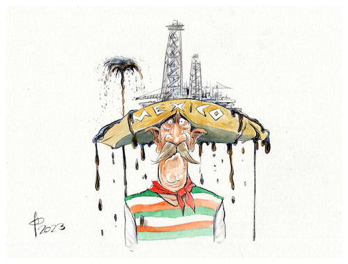 Cartoon: Ölteppich im Golf von Mexiko (medium) by Paolo Calleri tagged mexiko,bohrinsel,erdoel,energie,oelteppich,straende,natur,umwelt,umweltverschmutzung,wirtschaft,finanzen,gesundheit,politik,karikatur,cartoon,paolo,calleri,mexiko,bohrinsel,erdoel,energie,oelteppich,straende,natur,umwelt,umweltverschmutzung,wirtschaft,finanzen,gesundheit,politik,karikatur,cartoon,paolo,calleri