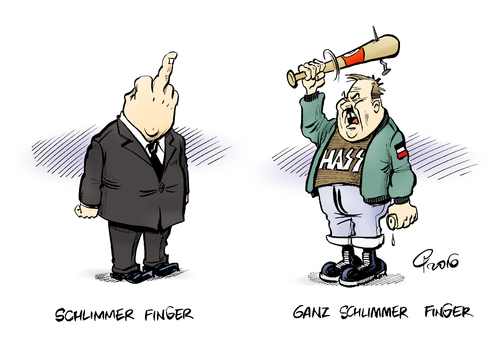 Cartoon: Schlimme Finger (medium) by Paolo Calleri tagged deutschland,sigmar,gabriel,vizekanzler,wirtschaftsminister,poebelei,poebler,rechte,rechtspopulisten,nazis,mittelfinger,stinkefinger,spd,vorsitzender,wahlkampfveranstaltung,salzgitter,karikatur,cartoon,paolo,calleri,deutschland,sigmar,gabriel,vizekanzler,wirtschaftsminister,poebelei,poebler,rechte,rechtspopulisten,nazis,mittelfinger,stinkefinger,spd,vorsitzender,wahlkampfveranstaltung,salzgitter,karikatur,cartoon,paolo,calleri