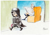 Cartoon: Erkennungsmelodie (small) by Paolo Calleri tagged deutschland,parteien,cdu,generalsekretaer,linnemann,merz,profil,migranten,sicherheit,freibaeder,karikatur,cartoon,paolo,calleri