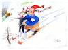 Cartoon: Winter Wonderrepublik Deutschl. (small) by Paolo Calleri tagged deutschland,parteien,cdu,merz,afd,verbot,demokratie,wirtschaft,wahlen,politik,rechtsextremismus,karikatur,cartoon,paolo,calleri
