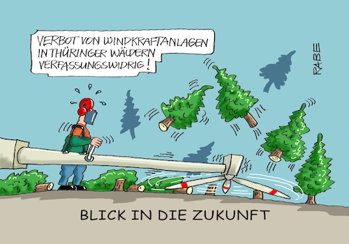 Cartoon: Absenser (medium) by RABE tagged hitze,dürre,klima,klimawandel,wetterextreme,trockenheit,rabe,ralf,böhme,cartoon,karikatur,pressezeichnung,farbcartoon,tagescartoon,sommer,extremwetter,karlsruhe,verfassungsgericht,thüringen,wälder,windkraftanlagen,windräder,verfassungswidrig,grüne,rot,grün,landesregierung,erfurt,ramelow,motorsense,baumstümpfe,bäume,rodung,hitze,dürre,klima,klimawandel,wetterextreme,trockenheit,rabe,ralf,böhme,cartoon,karikatur,pressezeichnung,farbcartoon,tagescartoon,sommer,extremwetter,karlsruhe,verfassungsgericht,thüringen,wälder,windkraftanlagen,windräder,verfassungswidrig,grüne,rot,grün,landesregierung,erfurt,ramelow,motorsense,baumstümpfe,bäume,rodung