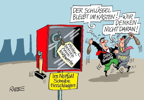 Cartoon: Alaaarm (medium) by RABE tagged energiewende,windkraft,windräder,solarenergie,umweltminister,robert,habeck,grüne,rabe,ralf,böhme,cartoon,karikatur,pressezeichnung,farbcartoon,tagescartoon,michel,lastenträger,kosten,energiepreise,inflation,inflationsspirale,putin,ukrainekrieg,sanktionenatomkraft,akw,atomkraftwerke,kernkraft,notfall,notfallkasten,hammer,scheibe,schlüssel,weiterbetrieb,inbetriebnahme,spd,lindner,fdp,kubicki,energiewende,windkraft,windräder,solarenergie,umweltminister,robert,habeck,grüne,rabe,ralf,böhme,cartoon,karikatur,pressezeichnung,farbcartoon,tagescartoon,michel,lastenträger,kosten,energiepreise,inflation,inflationsspirale,putin,ukrainekrieg,sanktionenatomkraft,akw,atomkraftwerke,kernkraft,notfall,notfallkasten,hammer,scheibe,schlüssel,weiterbetrieb,inbetriebnahme,spd,lindner,fdp,kubicki