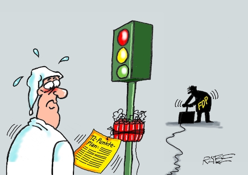 Cartoon: Ampelzünder (medium) by RABE tagged ampel,ampelregierung,rot,grün,gelb,fdp,spd,grüne,rabe,ralf,böhme,cartoon,karikatur,pressezeichnung,farbcartoon,tagescartoon,lindner,zündstoff,sprengstoff,sprengstoffgürtel,punkte,punkteplan,sozialleistungen,kürzungen,rentenalter,ampel,ampelregierung,rot,grün,gelb,fdp,spd,grüne,rabe,ralf,böhme,cartoon,karikatur,pressezeichnung,farbcartoon,tagescartoon,lindner,zündstoff,sprengstoff,sprengstoffgürtel,punkte,punkteplan,sozialleistungen,kürzungen,rentenalter