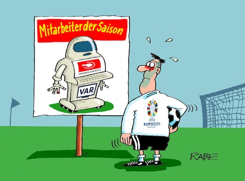 Cartoon: Assi (medium) by RABE tagged fußball,fussball,bundesliga,meistertitel,fußballer,bayern,münchen,bayer,leverkusen,rabe,ralf,böhme,cartoon,karikatur,pressezeichnung,frabcartoon,tagescartoon,schild,meister,schuß,ecke,eckball,sport,em,europameisterschaft,schiedsrichter,schiri,assi,videoassistent,var,ki,mitarbeiter,fußball,fussball,bundesliga,meistertitel,fußballer,bayern,münchen,bayer,leverkusen,rabe,ralf,böhme,cartoon,karikatur,pressezeichnung,frabcartoon,tagescartoon,schild,meister,schuß,ecke,eckball,sport,em,europameisterschaft,schiedsrichter,schiri,assi,videoassistent,var,ki,mitarbeiter