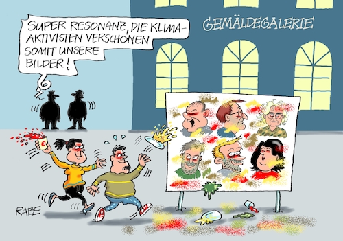 Cartoon: Beworfenes (medium) by RABE tagged hitze,dürre,klima,klimawandel,wetterextreme,trockenheit,rabe,ralf,böhme,cartoon,karikatur,pressezeichnung,farbcartoon,tagescartoon,sommer,extremwetter,klimaschützer,klimaaktivisten,kleber,gemälde,monet,van,gogh,gemäldegalerien,museen,tomatensoße,kartoffelbrei,potsdam,wachpersonal,hitze,dürre,klima,klimawandel,wetterextreme,trockenheit,rabe,ralf,böhme,cartoon,karikatur,pressezeichnung,farbcartoon,tagescartoon,sommer,extremwetter,klimaschützer,klimaaktivisten,kleber,gemälde,monet,van,gogh,gemäldegalerien,museen,tomatensoße,kartoffelbrei,potsdam,wachpersonal