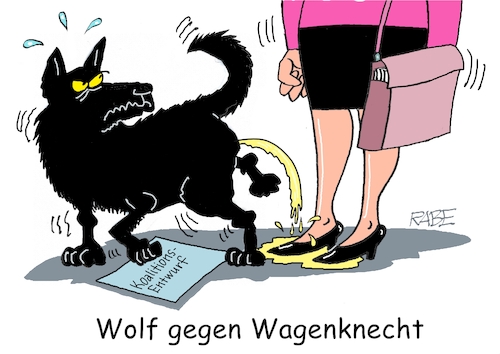 Cartoon: Bissiges (medium) by RABE tagged landtagswahl,thüringen,septemper,cdu,afd,mario,voigt,bernd,höcke,tv,duell,fernsehduell,rabe,ralf,böhme,cartoon,karikatur,pressezeichnung,farbcartoon,tagescartoon,sachsen,wechselwähler,koalitionsentwurf,koalition,bsw,spd,wolf,wagenknecht,tier,pinklelei,pfütze,urin,pinkler,beinpinkler,ukrainekrieg,langstreckenraketen,landtagswahl,thüringen,septemper,cdu,afd,mario,voigt,bernd,höcke,tv,duell,fernsehduell,rabe,ralf,böhme,cartoon,karikatur,pressezeichnung,farbcartoon,tagescartoon,sachsen,wechselwähler,koalitionsentwurf,koalition,bsw,spd,wolf,wagenknecht,tier,pinklelei,pfütze,urin,pinkler,beinpinkler,ukrainekrieg,langstreckenraketen