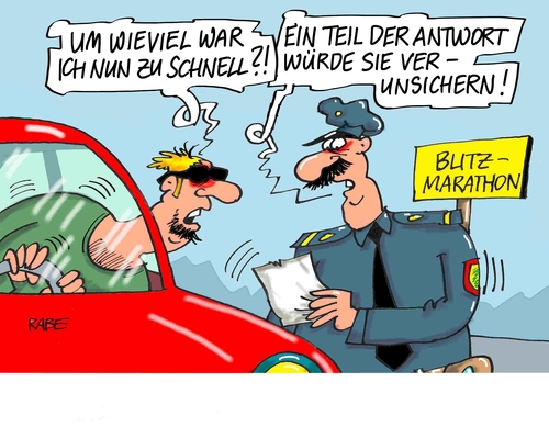 Cartoon: Blitzmarathon (medium) by RABE tagged blitzmarathon,marathon,sport,extremsport,blitzer,polizei,straßenverkehr,verkehrskontrolle,autofahrer,rabe,ralf,böhme,cartoon,karikatur,pressezeichnung,farbcartoon,tagescartoon,raser,temposünder,verkehrsrowdys,bestrafung,radarfallen,blitzmarathon,marathon,sport,extremsport,blitzer,polizei,straßenverkehr,verkehrskontrolle,autofahrer,rabe,ralf,böhme,cartoon,karikatur,pressezeichnung,farbcartoon,tagescartoon,raser,temposünder,verkehrsrowdys,bestrafung,radarfallen