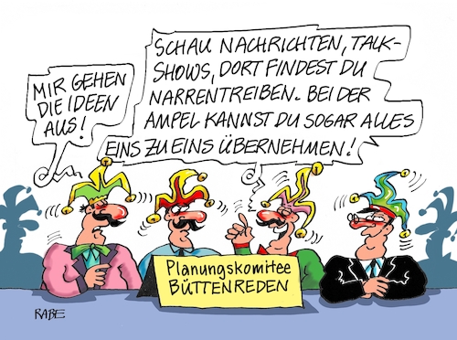 Cartoon: Büttenrede (medium) by RABE tagged karneval,fasching,karnevalsaison,saisonbeginn,narren,karnevalisten,feier,rabe,ralf,böhme,cartoon,karikatur,pressezeichnung,farbcartoon,tagescartoon,bundesregierung,ampelkoalition,ampel,narrenfreiheit,themen,nachrichten,ampelregierung,karneval,fasching,karnevalsaison,saisonbeginn,narren,karnevalisten,feier,rabe,ralf,böhme,cartoon,karikatur,pressezeichnung,farbcartoon,tagescartoon,bundesregierung,ampelkoalition,ampel,narrenfreiheit,themen,nachrichten,ampelregierung