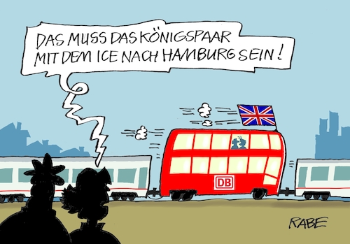 Cartoon: Busstop (medium) by RABE tagged king,könig,charles,queen,camilla,staatsbesuch,deutschland,dinner,empfang,steinmeier,rabe,ralf,böhme,cartoon,karikatur,pressezeichnung,farbcartoon,tagescartoon,welcome,teppich,ice,hamburg,bus,doppelstockbus,doppeldecker,db,zug,schnellzug,king,könig,charles,queen,camilla,staatsbesuch,deutschland,dinner,empfang,steinmeier,rabe,ralf,böhme,cartoon,karikatur,pressezeichnung,farbcartoon,tagescartoon,welcome,teppich,ice,hamburg,bus,doppelstockbus,doppeldecker,db,zug,schnellzug