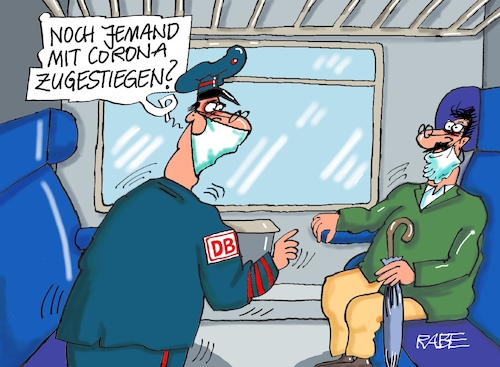 Cartoon: Coronafahrschein (medium) by RABE tagged coron,schnelltest,flughäfen,bahnhöfe,reiserückkehrer,testpflicht,markus,söder,bußgelder,coron,schnelltest,flughäfen,bahnhöfe,reiserückkehrer,testpflicht,markus,söder,bußgelder