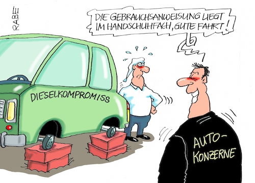 Cartoon: Dieselwirrwa (medium) by RABE tagged vw,dieselgat,abgasskandal,vorstan,vorstandschef,winterkorn,anklage,haftbefehl,rab,ralf,böhme,cartoon,karikatur,pressezeichnung,farbcartoon,tagescartoon,kompromiss,verkehrsminister,scheuer,groko,spd,union,autokonzerne,gebrauchsanweisung,handschuhfach,nachrüstung,verbraucher,abgasnorm,großstädte,umtauschprämie,umtauschaktion,kaufprämie,autohändler,kraftfahrer,vw,dieselgat,abgasskandal,vorstan,vorstandschef,winterkorn,anklage,haftbefehl,rab,ralf,böhme,cartoon,karikatur,pressezeichnung,farbcartoon,tagescartoon,kompromiss,verkehrsminister,scheuer,groko,spd,union,autokonzerne,gebrauchsanweisung,handschuhfach,nachrüstung,verbraucher,abgasnorm,großstädte,umtauschprämie,umtauschaktion,kaufprämie,autohändler,kraftfahrer