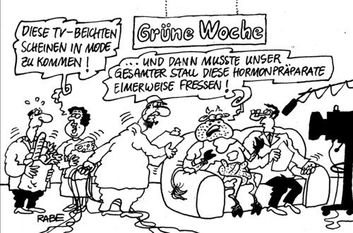 Cartoon: Dopingbeichte (medium) by RABE tagged grüne,woche,berlin,merkel,kanzlerin,agrarmesse,messehallen,bauern,viehzucht,landwirtschaft,bioprodukte,viehaltung,ernährungswirtschaft,rabe,ralf,böhme,cartoon,karikatur,lebensmittel,verbraucher,veranstalter,kühe,schweine,fernsehstudio,interview,beichte,hormone,hormonpräparate,doping,dopingskandal,winfrey,profiradsport,lance,armstrong,uci,radstar,epo,testosteron,kortisondopingprogramm,fahrer,ullrich,trainer,ärzte,grüne,woche,berlin,merkel,kanzlerin,agrarmesse,messehallen,bauern,viehzucht,landwirtschaft,bioprodukte,viehaltung,ernährungswirtschaft,rabe,ralf,böhme,cartoon,karikatur,lebensmittel,verbraucher,veranstalter,kühe,schweine,fernsehstudio,interview,beichte,hormone,hormonpräparate,doping,dopingskandal,winfrey,profiradsport,lance,armstrong,uci,radstar,epo,testosteron,kortisondopingprogramm,fahrer,ullrich,trainer,ärzte