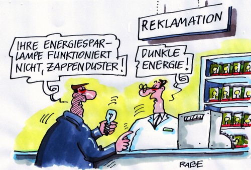 Cartoon: Dunkle Geschäfte (medium) by RABE tagged energie,materie,all,universum,weltall,himmelskörper,urknall,lampen,leuchten,glühbirne,glühlampe,energiesparlampe,watt,volt,reklamation,kundenberatung,kundengespräch,kunde,verkäufer,händler,ladentisch,geschäft,energie,materie,all,universum,himmelskörper,urknall,lampen,leuchten,glühbirne,glühlampe